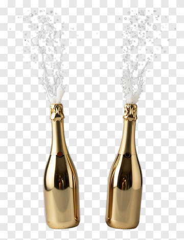 Champagne Bottles With Bubbles PNG