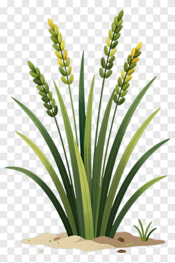 Green Grass With Wheat Stalks PNG