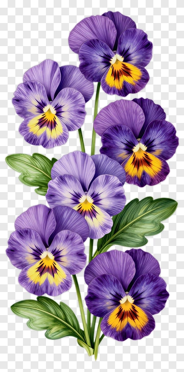 Colorful Pansy Flowers PNG
