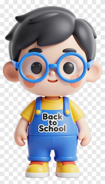 Cartoon Boy With Back To School Theme PNG