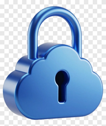 Blue Cloud Lock Icon PNG