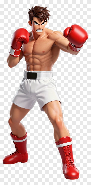 Boxer In Red Gloves And White Shorts PNG