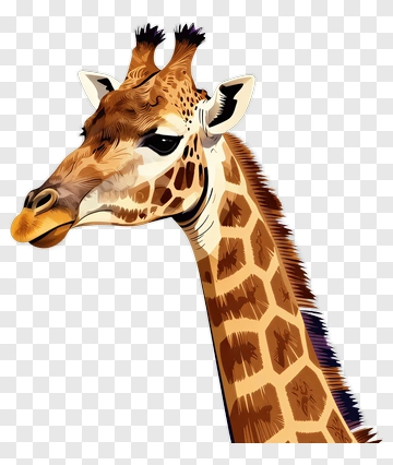 Cartoon Giraffe Head PNG