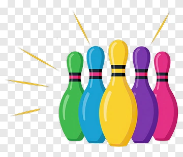 Colorful Bowling Pins PNG