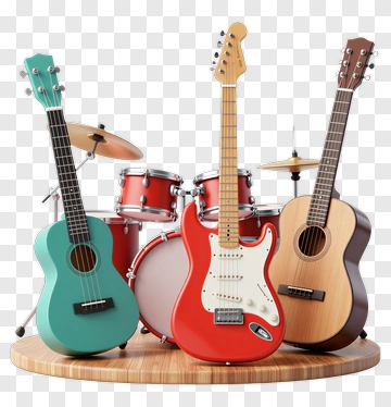 Musical Instruments On A Stage PNG