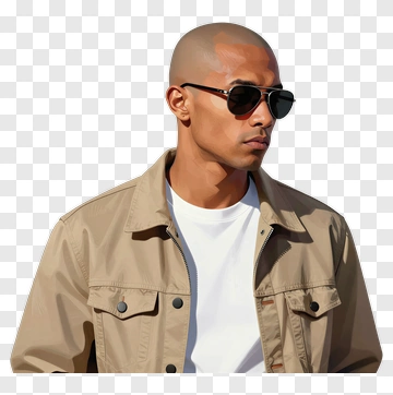 Man Wearing Sunglasses And Casual Jacket PNG