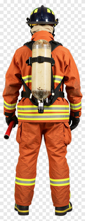 Firefighter In Protective Gear PNG