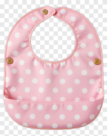 Pink Polka Dot Baby Bib PNG