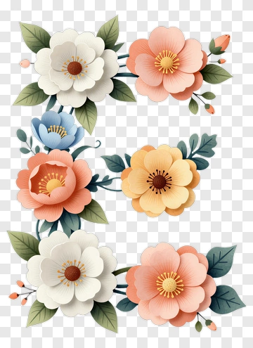 Colorful Floral Arrangement PNG