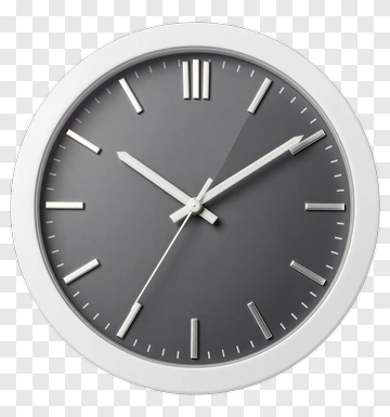 Modern Wall Clock With Silver Hands PNG