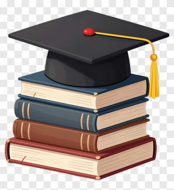 Graduation Cap On A Stack Of Books PNG