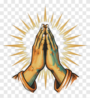 Praying Hands With Radiating Light PNG