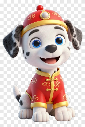 Cartoon Dog In Red Outfit PNG