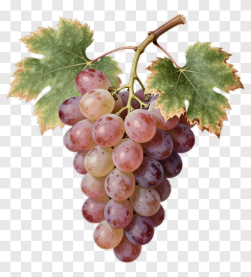 Bunch Of Grapes With Leaves PNG