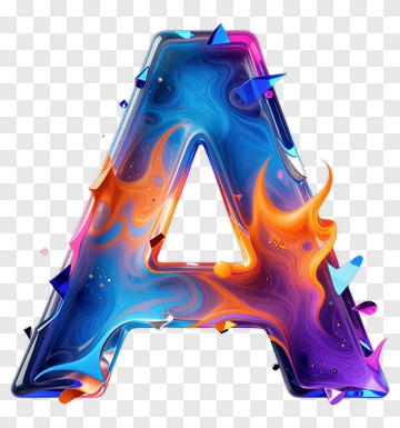 Colorful Letter A With Abstract Design PNG