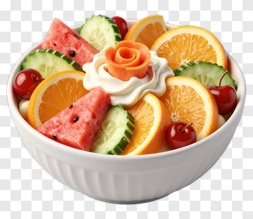 Fruit Salad Bowl With Watermelon And Orange PNG