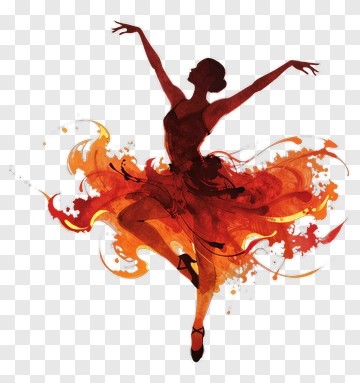 Ballet Dancer In A Fiery Dress PNG