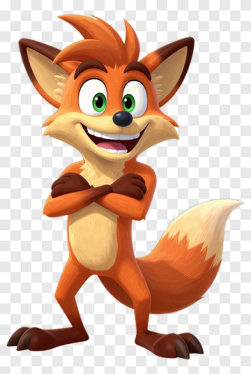 Cartoon Fox Character Smiling PNG