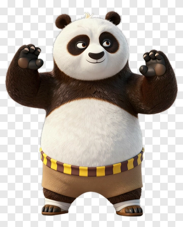 Cartoon Panda Character Posing PNG
