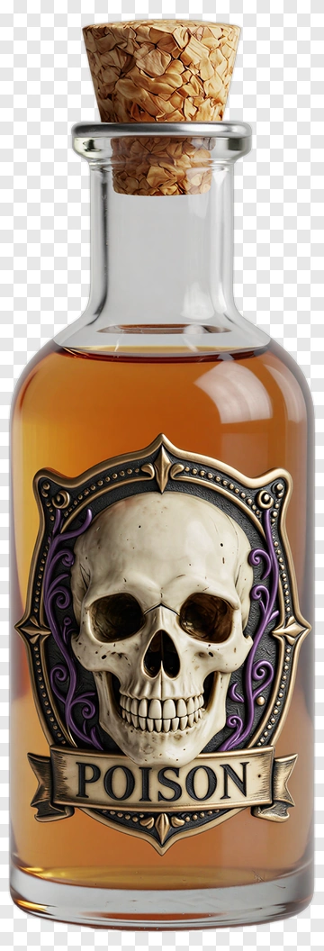 Poison Bottle With Skull Design PNG