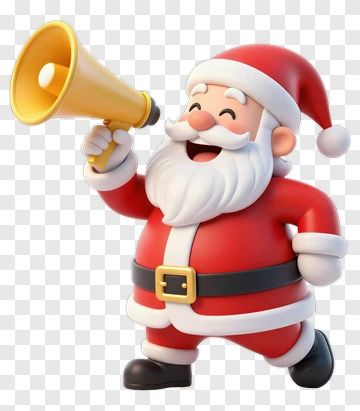 Cartoon Santa Claus Holding A Megaphone PNG