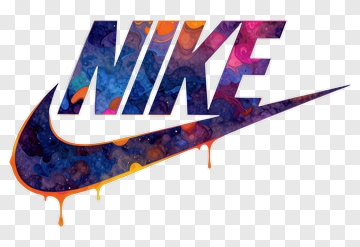 Nike Logo With Colorful Abstract Design PNG