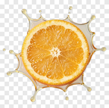 Orange Slice Splashing In Juice PNG