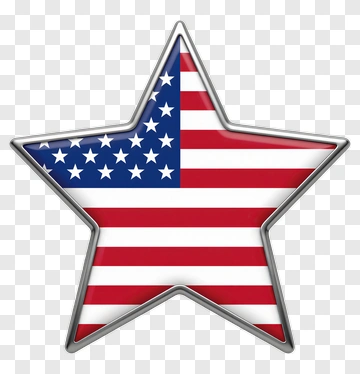 Star With American Flag Design PNG