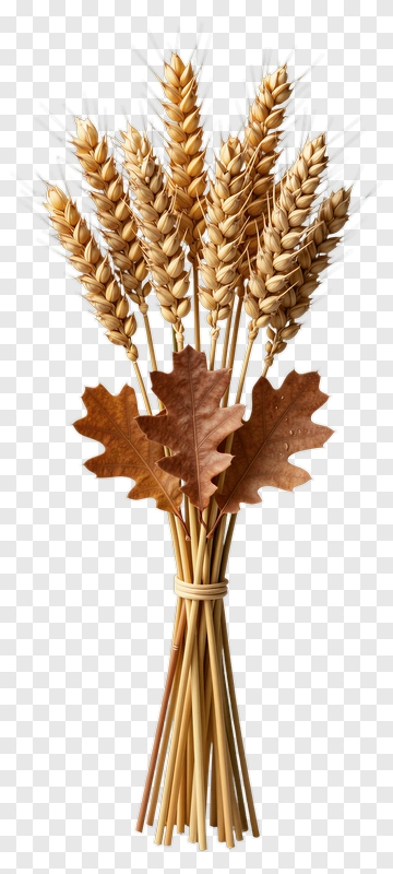 Wheat And Autumn Leaves Bouquet PNG