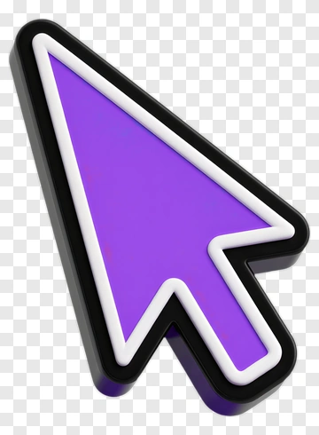 3D Purple Mouse Pointer PNG