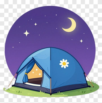 Camping Tent Under A Starry Night Sky PNG