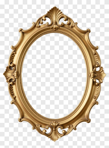Vintage Ornate Gold Picture Frame PNG
