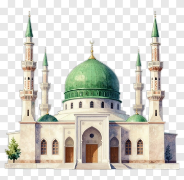 Green Dome Mosque With Minarets PNG