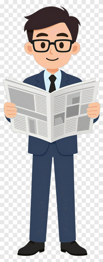 Businessman Reading A Newspaper PNG