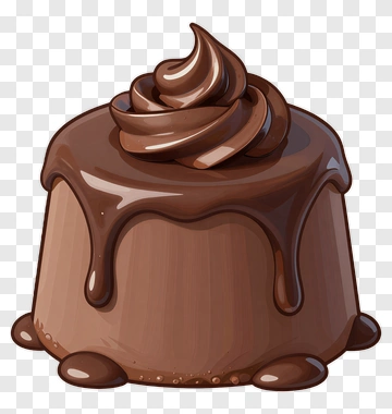 Chocolate Cake With Swirled Frosting PNG