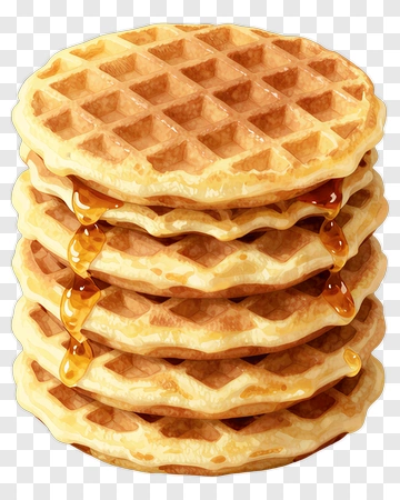 Stack Of Waffles With Syrup PNG