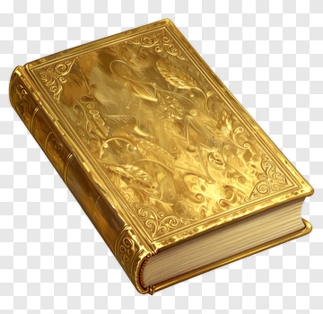 Golden Decorative Book PNG