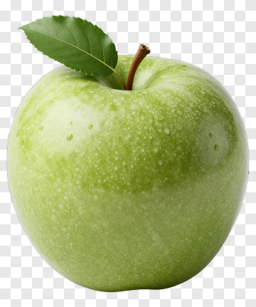 Green Apple With Leaf PNG
