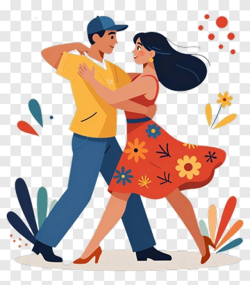 Happy Couple Dancing Together PNG