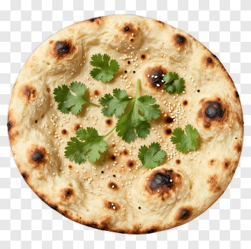 Flatbread With Fresh Cilantro And Sesame Seeds PNG