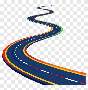 Curved Road With Colorful Edges PNG