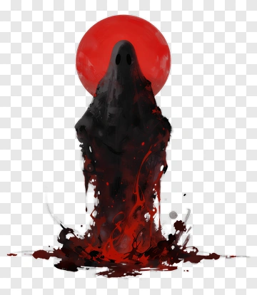 Ghost Silhouette With Red Background PNG