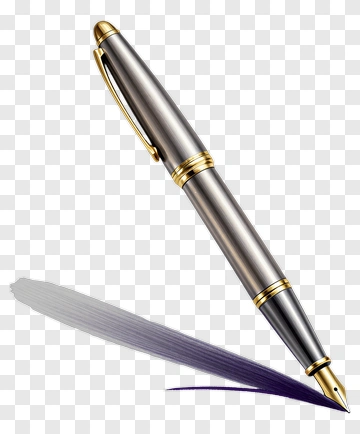 Elegant Fountain Pen With Gold Accents PNG