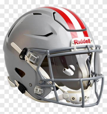 Football Helmet With Red Stripes PNG