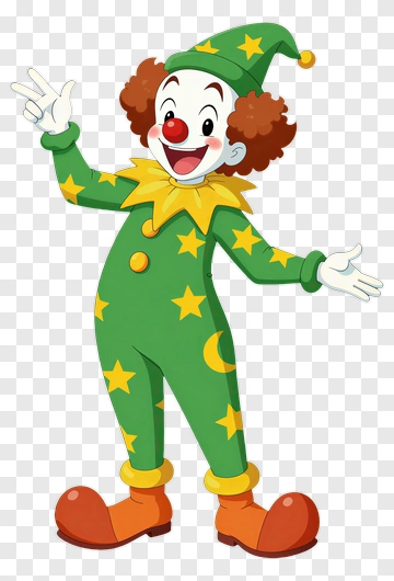 Cartoon Clown Waving Cheerfully PNG
