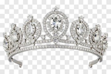 Elegant Silver Tiara With Rhinestones PNG