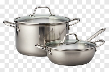 Stainless Steel Cooking Pots PNG