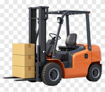 Forklift Carrying Boxes PNG
