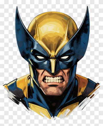 Comic Book Character With Yellow Helmet And Blue Costume PNG
