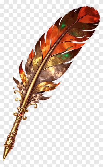 Colorful Feather Quill Pen PNG